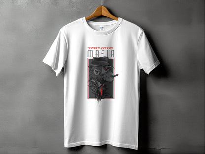 Gorilla Mafia with a Hat and Red Tie Graphic T-Shirt - Design & Vybe