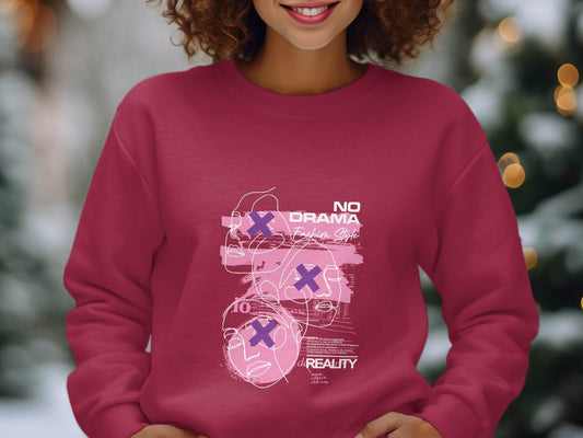 No Drama Fashion Style Reality Art Graphic Sweater - Design & Vybe