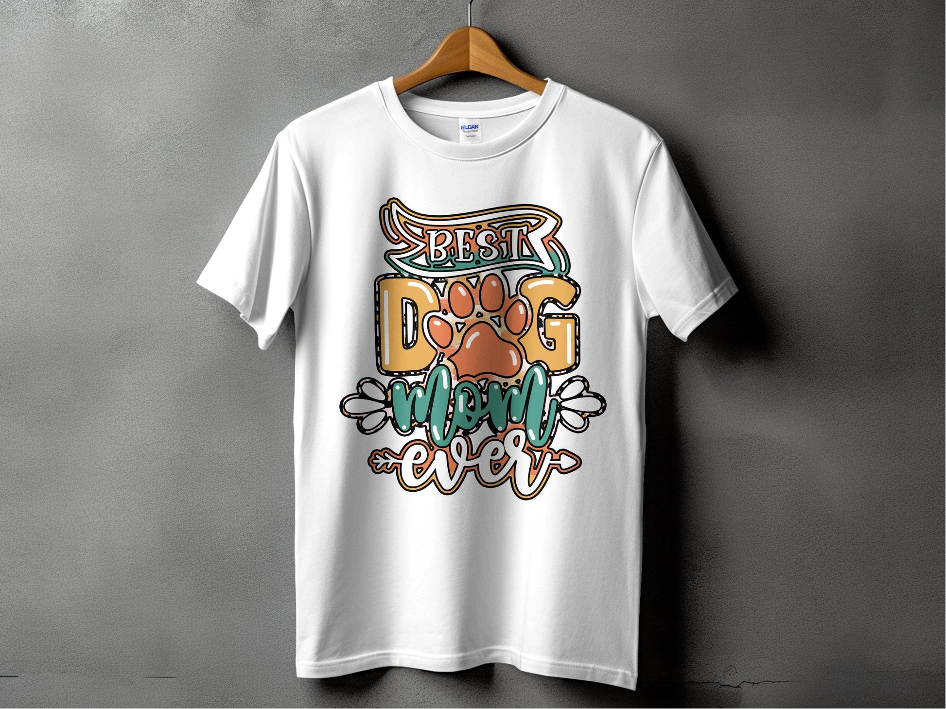 Best Dog Mom Ever Pet Paw Print Design Graphic T-Shirt - Design & Vybe