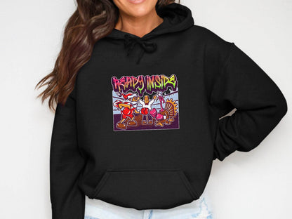Funny Santa vs Turkey Boxing Ring Graphic Hoodie - Design & Vybe
