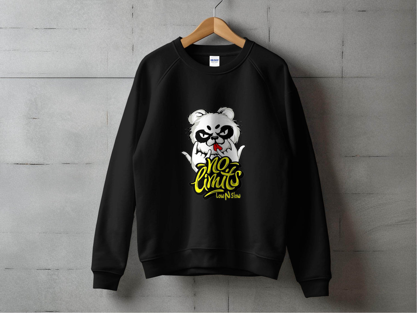 No Limits with Cool Panda Low N Slow Graphic Sweater - Design & Vybe