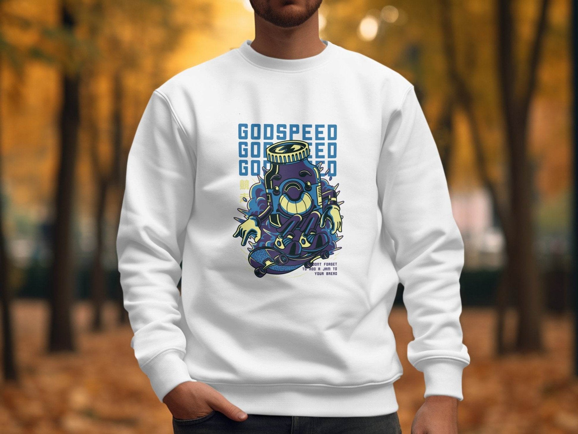 Godspeed Bottle With Skateboarding Graphic Sweater - Design & Vybe