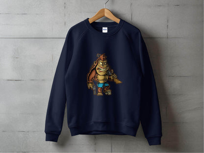 Fierce Smooking Gorilla with Gun Graphic Printed Sweater - Design & Vybe