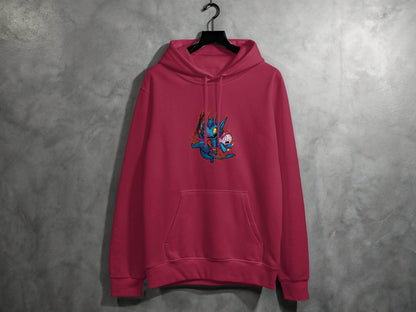 Krampus With Child Caught Illustration Cartoon Hoodie - Design & Vybe