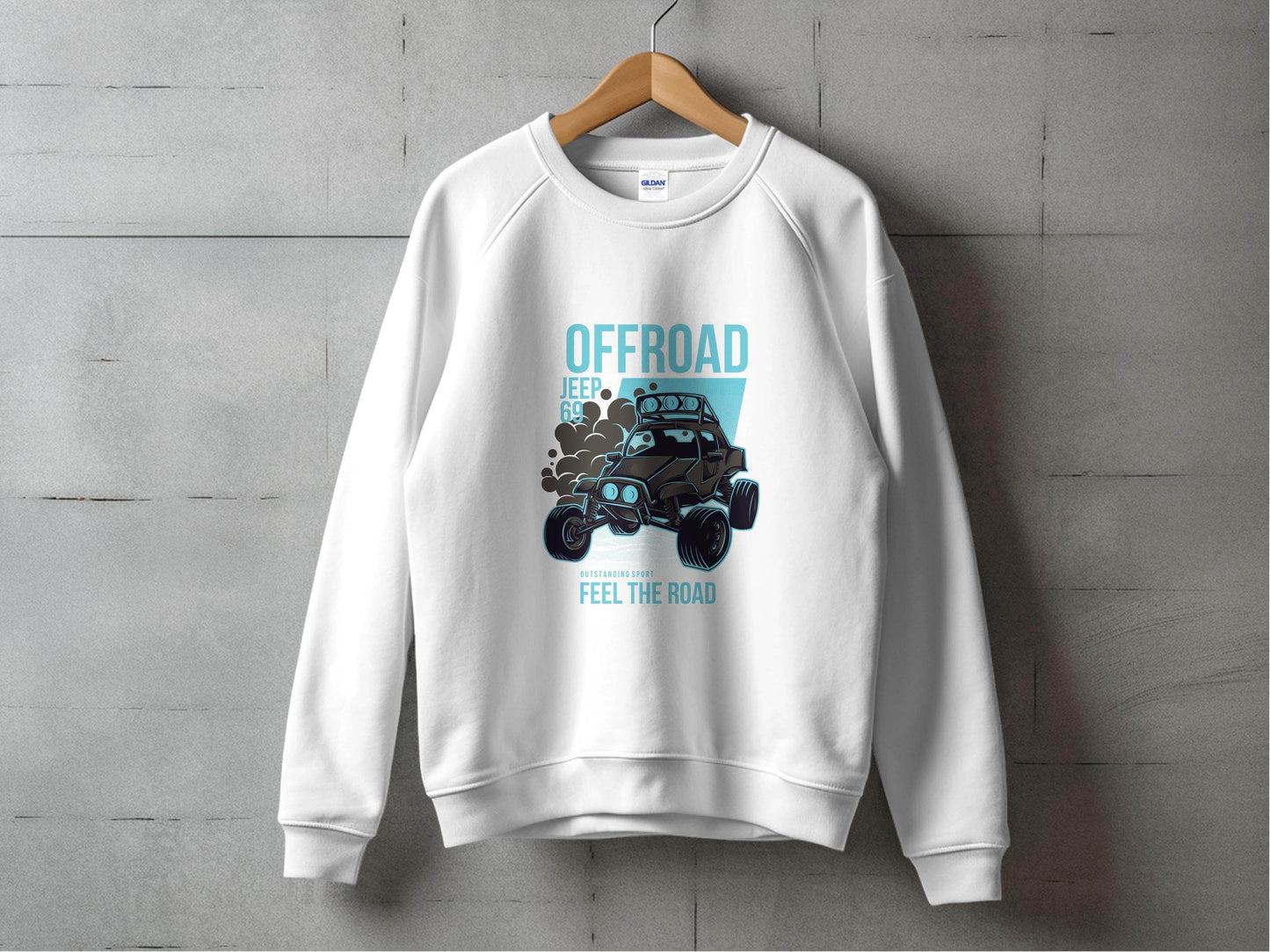 Offroad Jeep 69 Outstanding Sport Feel The Road Sweater - Design & Vybe