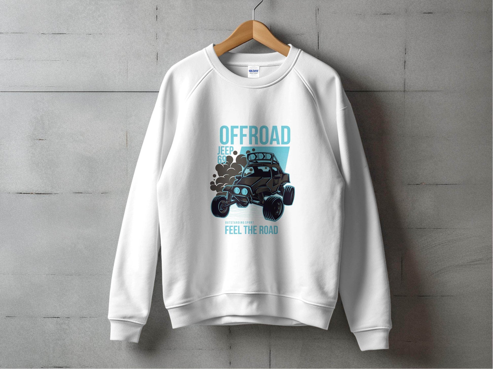 Offroad Jeep 69 Outstanding Sport Feel The Road Sweater - Design & Vybe