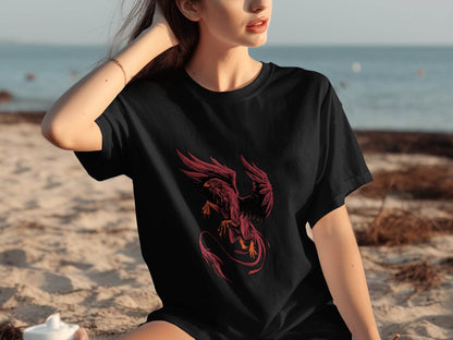 Fierce Mythical Creature Art Design Printed T-Shirt - Design & Vybe
