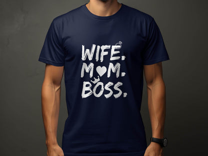 Wife Mom Boss Superwoman Design For Queens T-Shirt - Design & Vybe