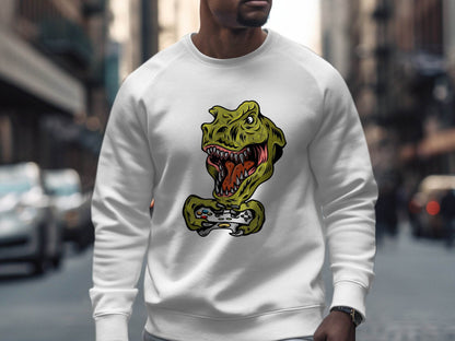 Dinosaur Gaming Graphic Design Sweater - Design & Vybe