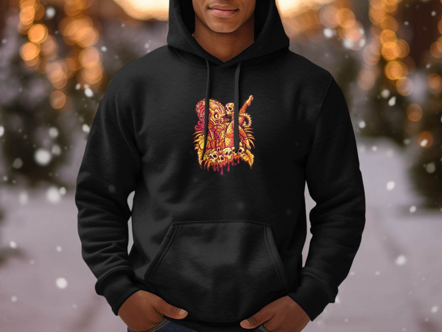 Predator Resting Atop Skulls Graphic Hoodie - Design & Vybe