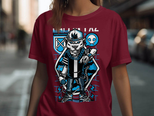 Street Art Urban Panther DJ Design Illustration T-Shirt - Design & Vybe