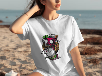 Stylish Tacos Graphic Print Casual T-shirt product