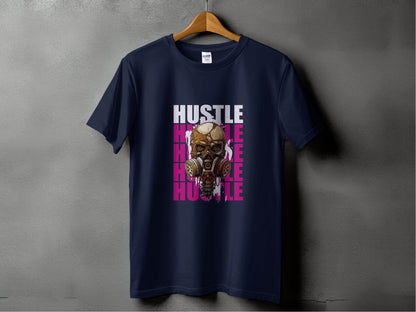 Hustle Skull With Gas Mask Graphic Design T-Shirt - Design & Vybe