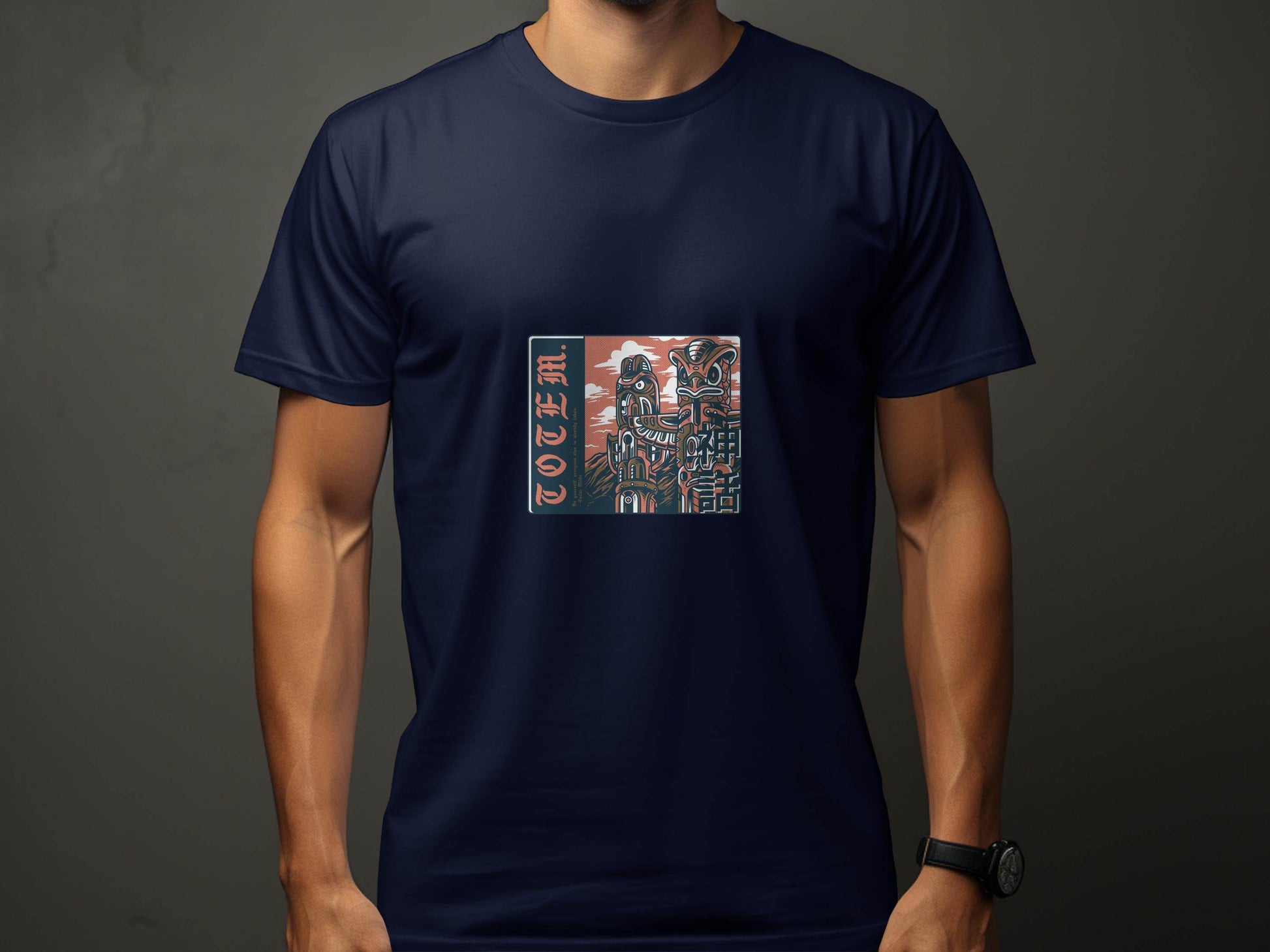 Totem Poles with Quote Be Yourself Oscar Wilde T-Shirt - Design & Vybe