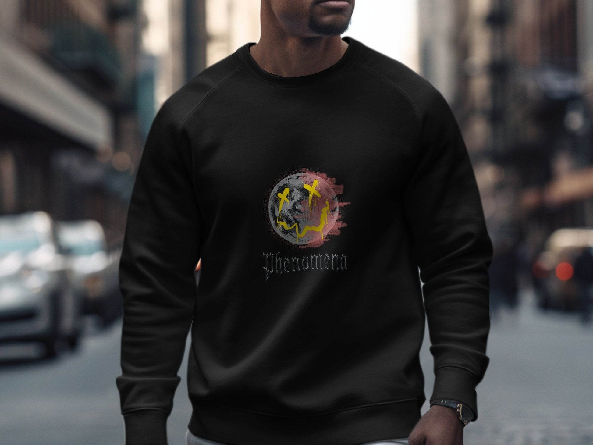 Phenomena Gothic Grunge Smile Face Design Style Sweater - Design & Vybe