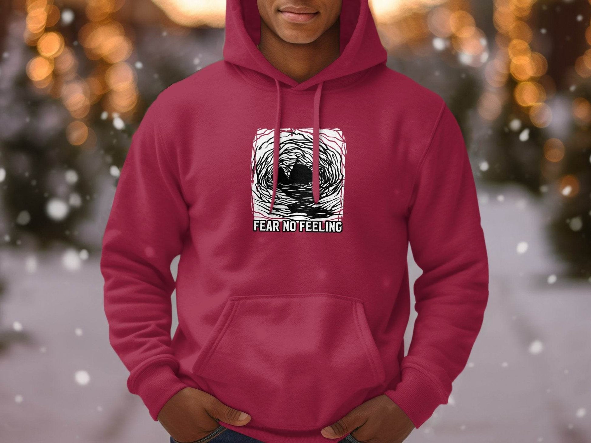 Fear No Feeling Artistic Graphic Hoodie - Design & Vybe
