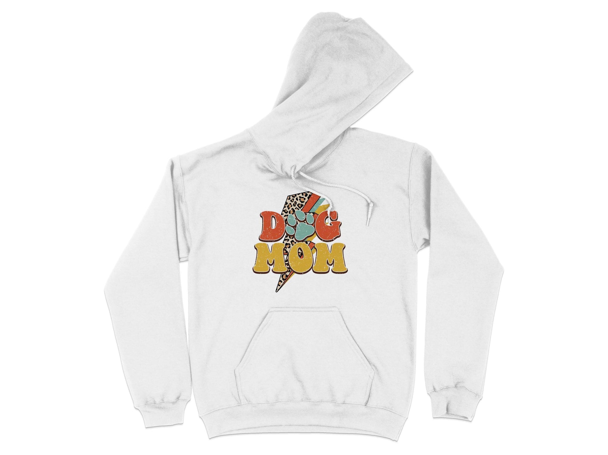 Retro Leopard Dog Mom Paw Print Design Great Gift Hoodie - Design & Vybe
