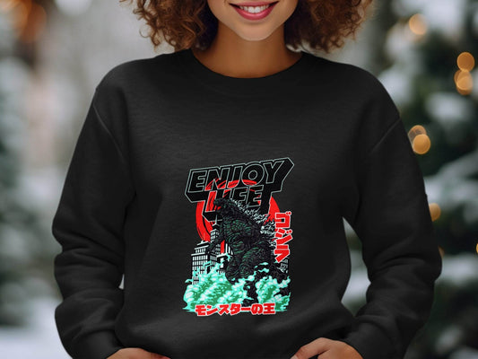Enjoy Life Godzilla Monster King Of The Monsters Hoodie - Design & Vybe