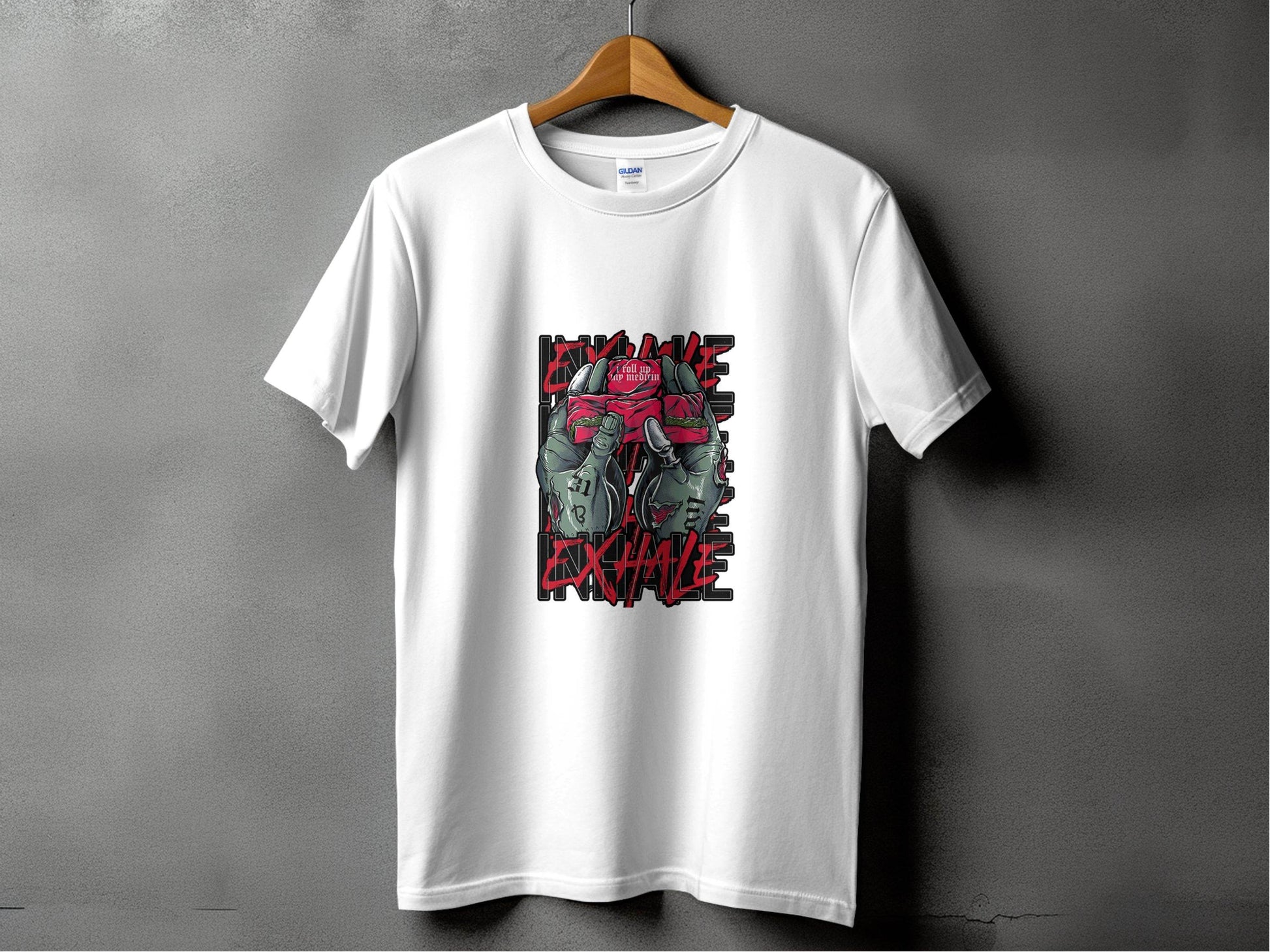 Inhale Exhale I Roll Up My Medicine Graphic Design T-Shirt - Design & Vybe