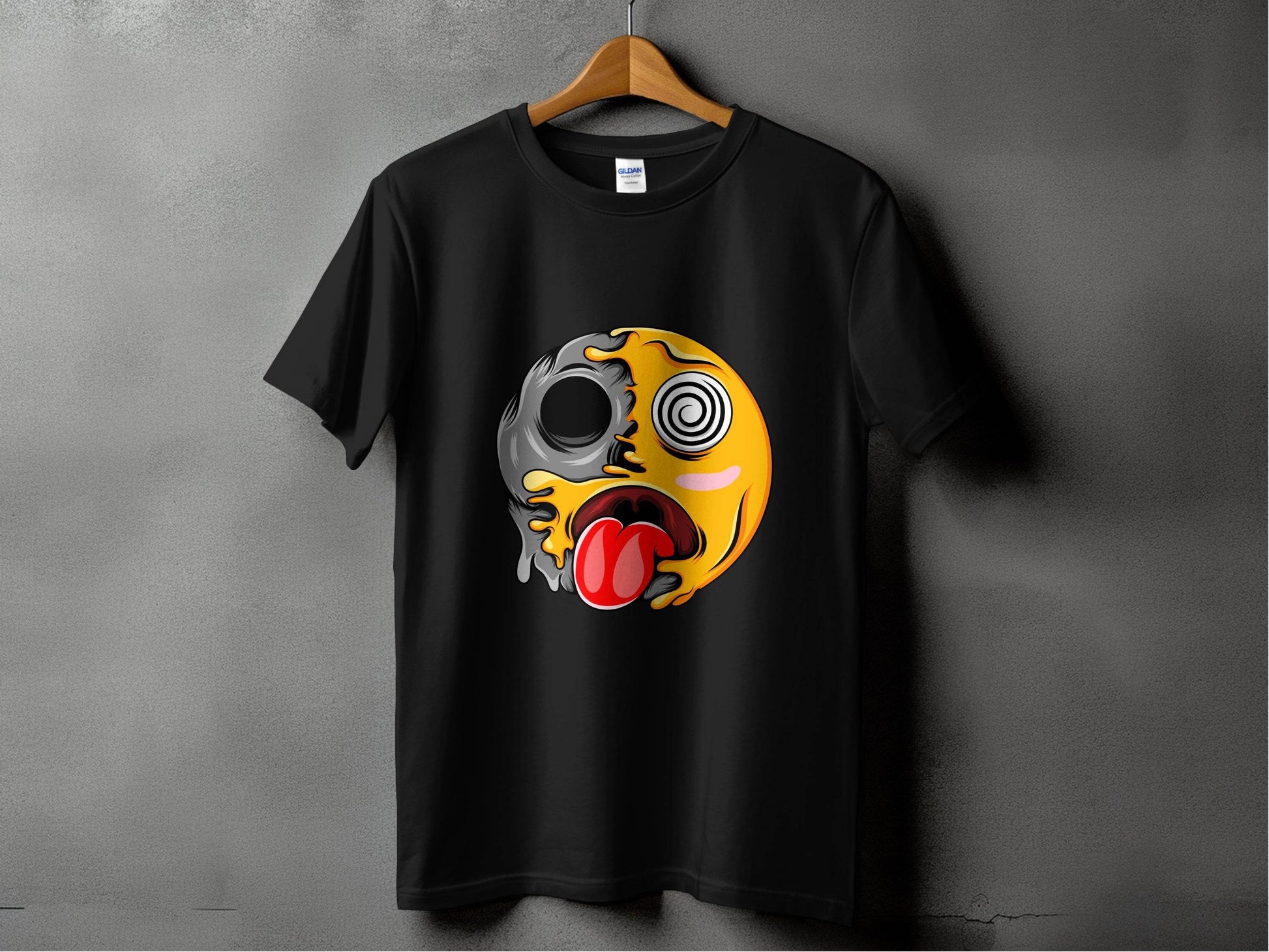 Melting Face with Swirling Eyes Smiley Graphic T-Shirt - Design & Vybe