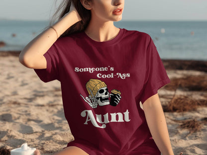 Someone's Cool-Ass Aunt Skeleton Coffee Lover T-Shirt - Design & Vybe