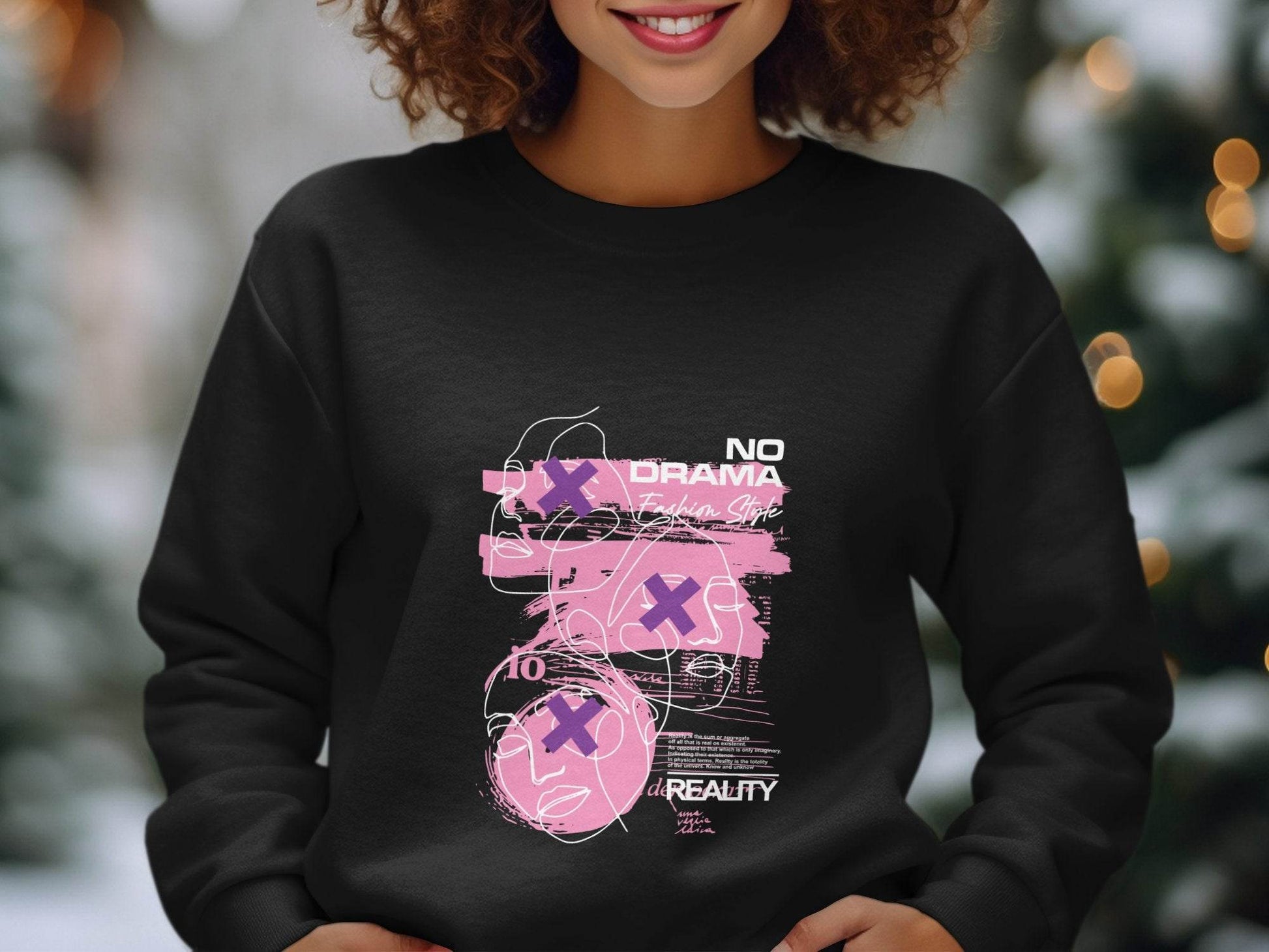 No Drama Fashion Style Reality Art Graphic Sweater - Design & Vybe