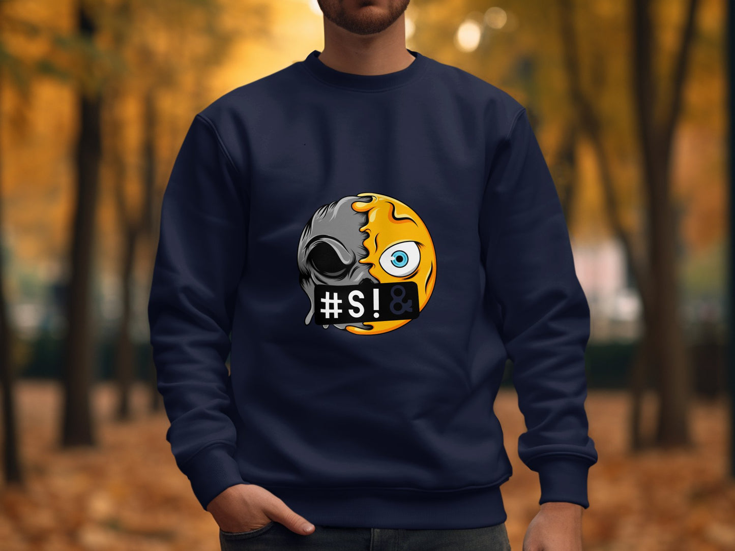 Unique Hashtag Monster Emoji Print Sweatshirt product