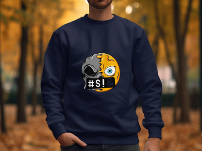 Unique Hashtag Monster Emoji Print Sweatshirt product