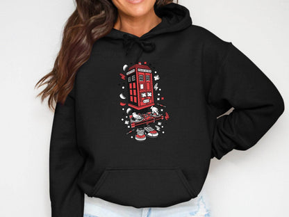 Unique DJ UK Phone Booth Design Graphic Sweater - Design & Vybe