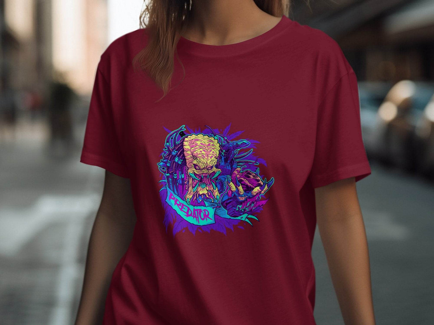 Predator Head With Leaves Awesome Graphic Design T-Shirt - Design & Vybe