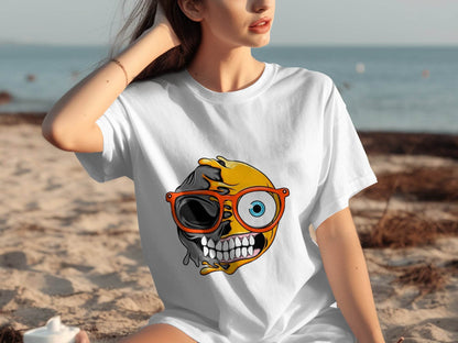 Quirky Twist Smiley Design Graphic T-Shirt - Design & Vybe