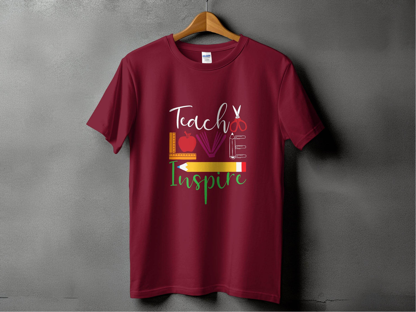 Teach Love Inspire Back To School Design Teachers T-Shirt - Design & Vybe