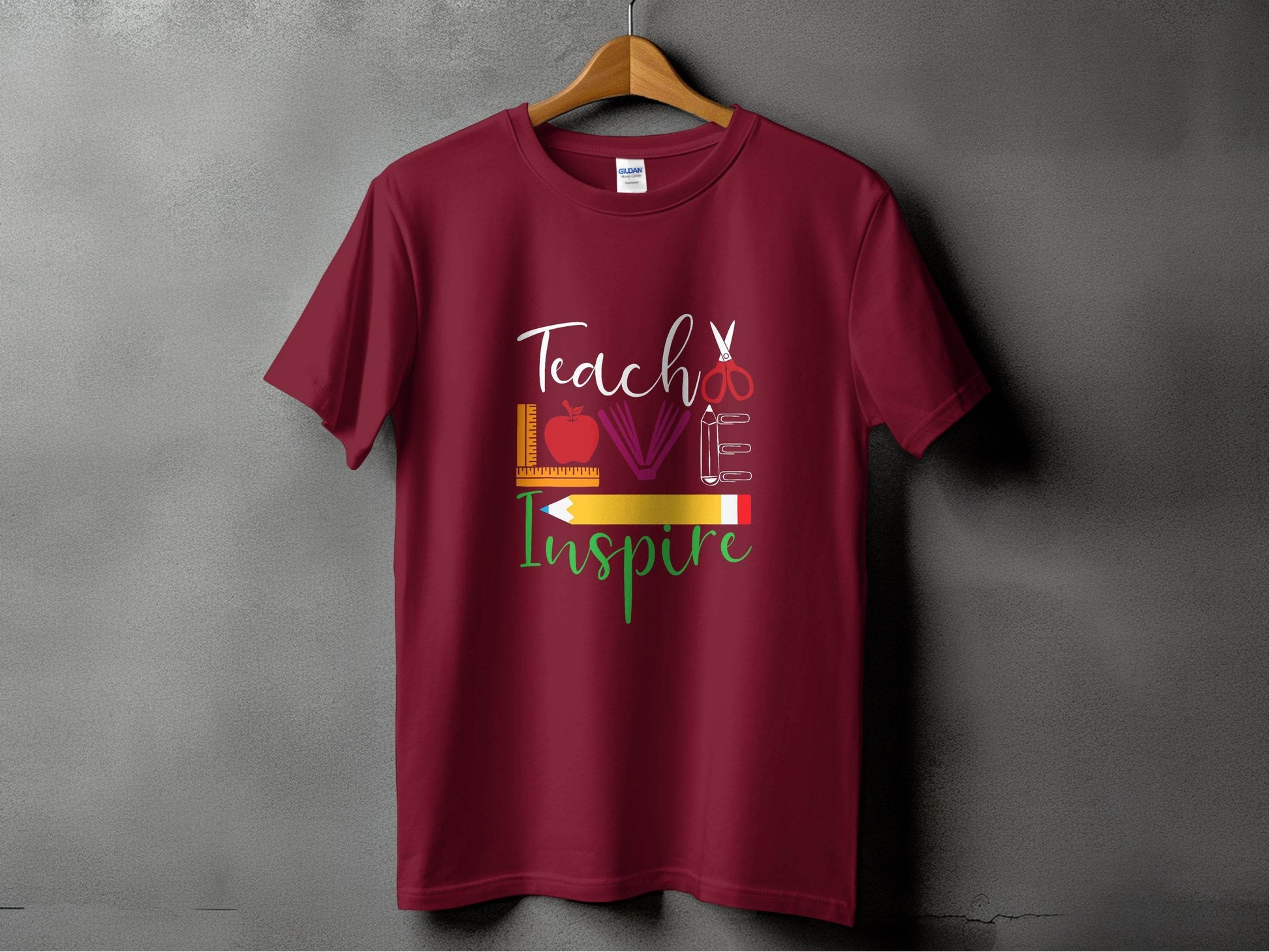 Teach Love Inspire Back To School Design Teachers T-Shirt - Design & Vybe