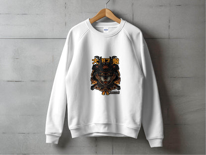Tiger Samurai Illustration Japanese Text Graphic Sweater - Design & Vybe