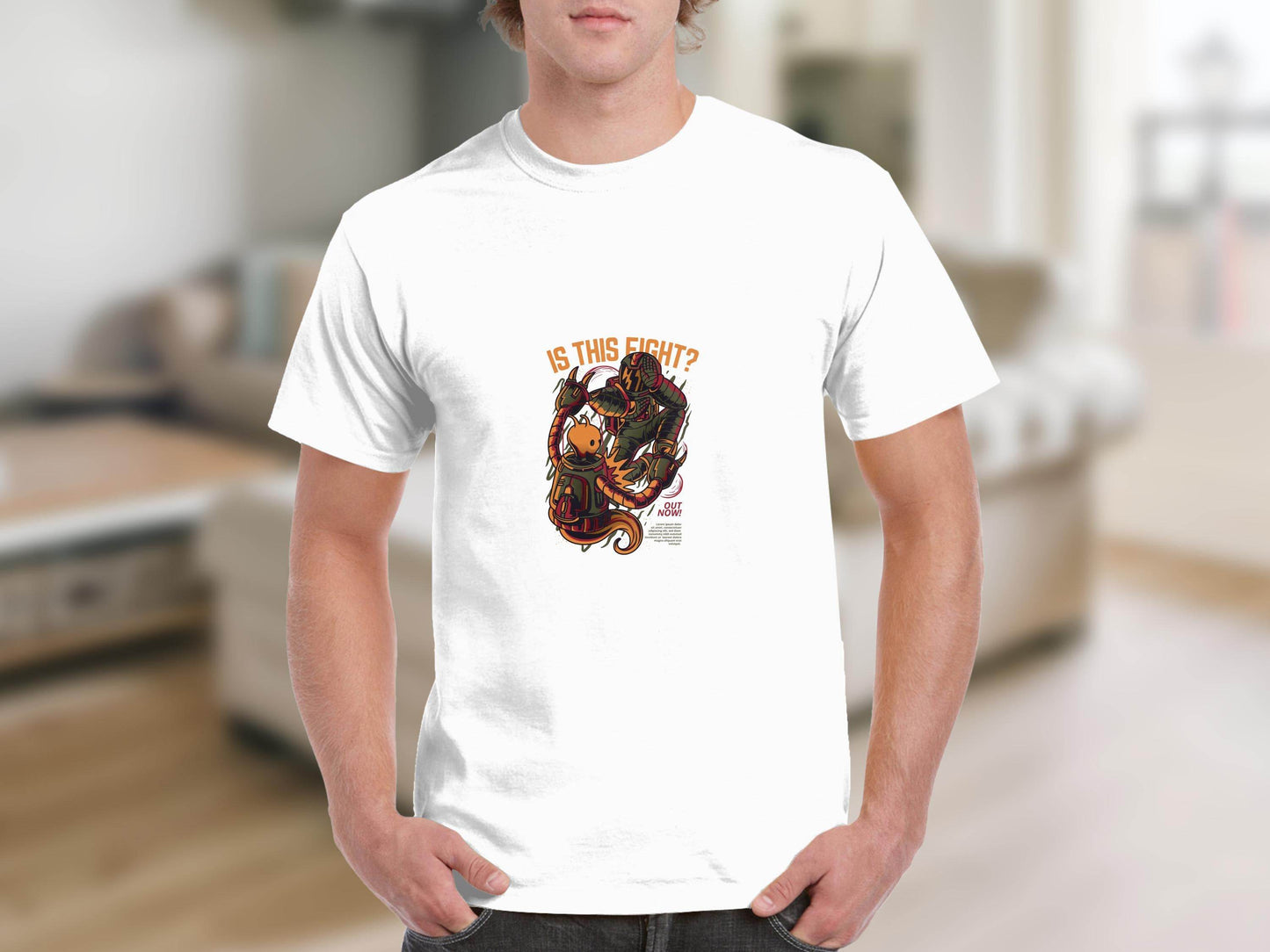 Is This Fight Out Now with Robot Battle Art T-Shirt - Design & Vybe