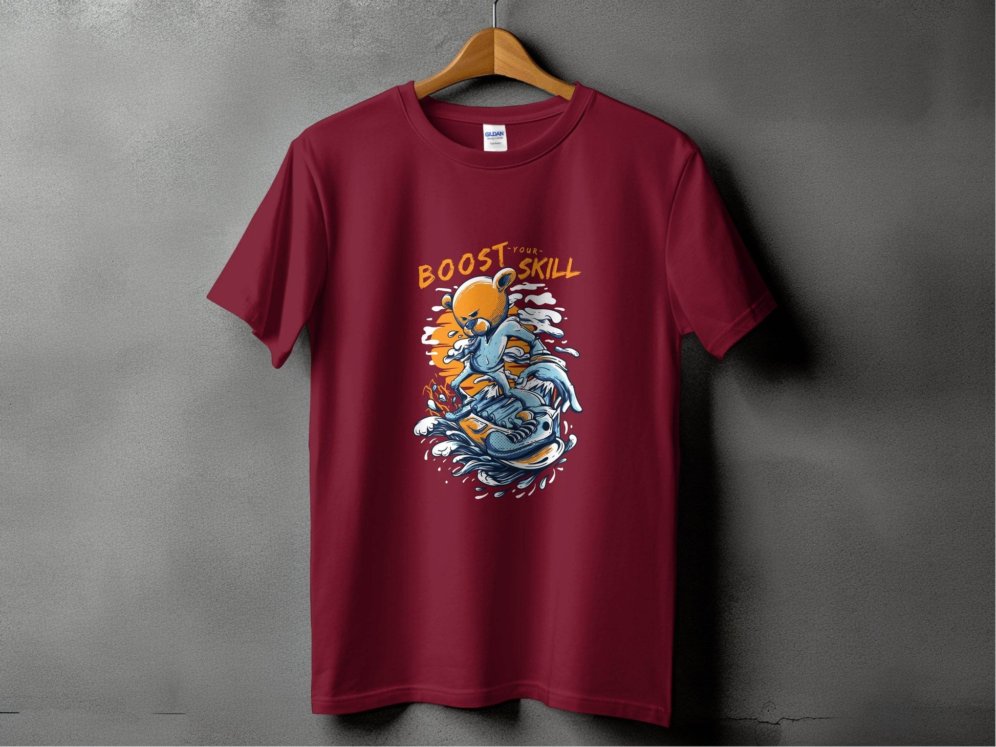 Boost Your Skill Cartoon Bear Design T-Shirt - Design & Vybe