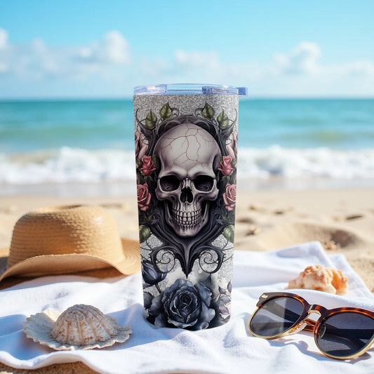 Skull and Roses Beach Theme Tumbler product type