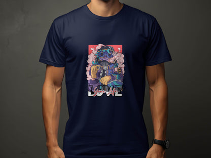 Love Your Life Robot Style Cartoon Graphics T-Shirt - Design & Vybe