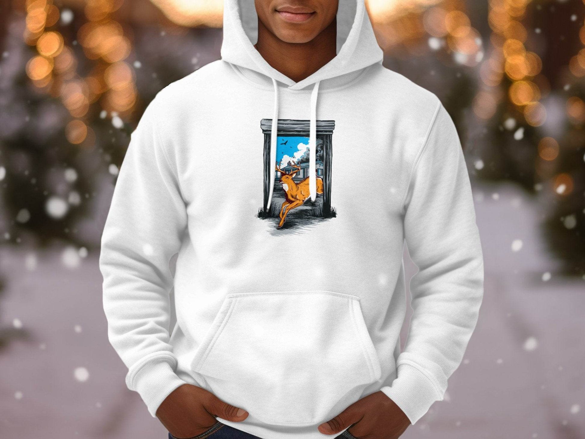 Wildlife Escape Deer Graphic Hoodie - Design & Vybe