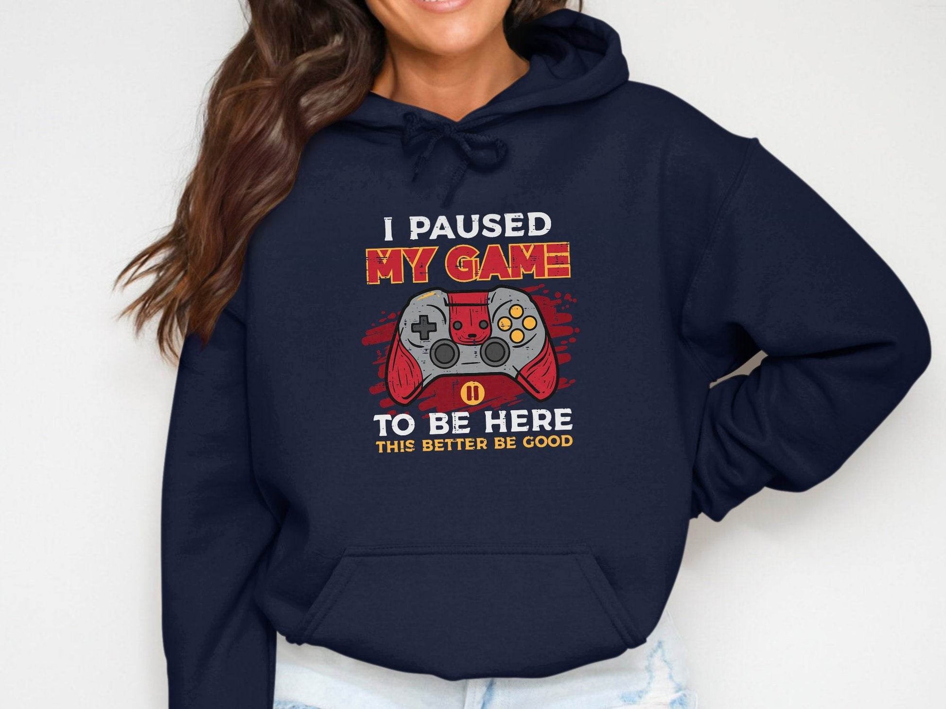 I Paused My Game To Be Here Gaming Controller Hoodie - Design & Vybe