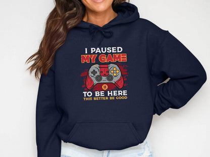 I Paused My Game To Be Here Gaming Controller Hoodie - Design & Vybe