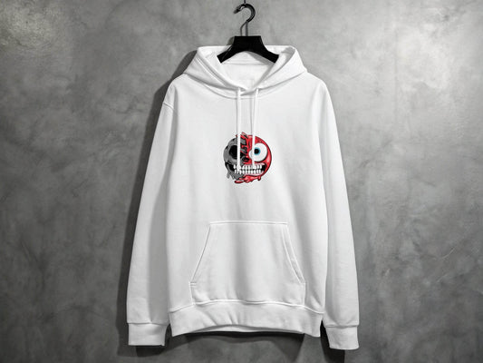 Half Skull And Cartoon Face Fun Graphic Design Hoodie - Design & Vybe