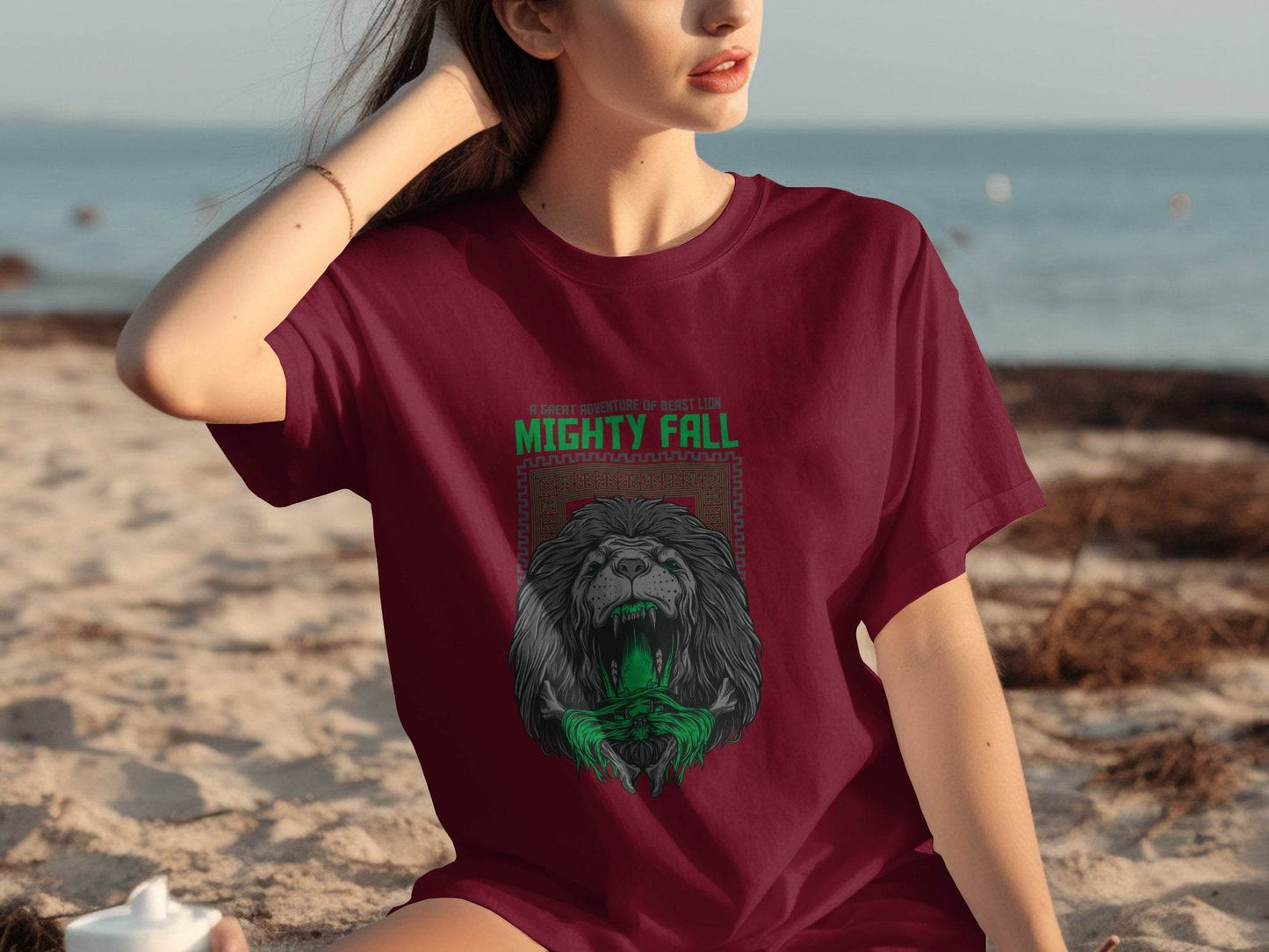 A Great Adventure Of Beast Lion Mighty Fall Design T-Shirt - Design & Vybe