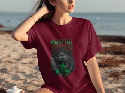 A Great Adventure Of Beast Lion Mighty Fall Design T-Shirt - Design & Vybe