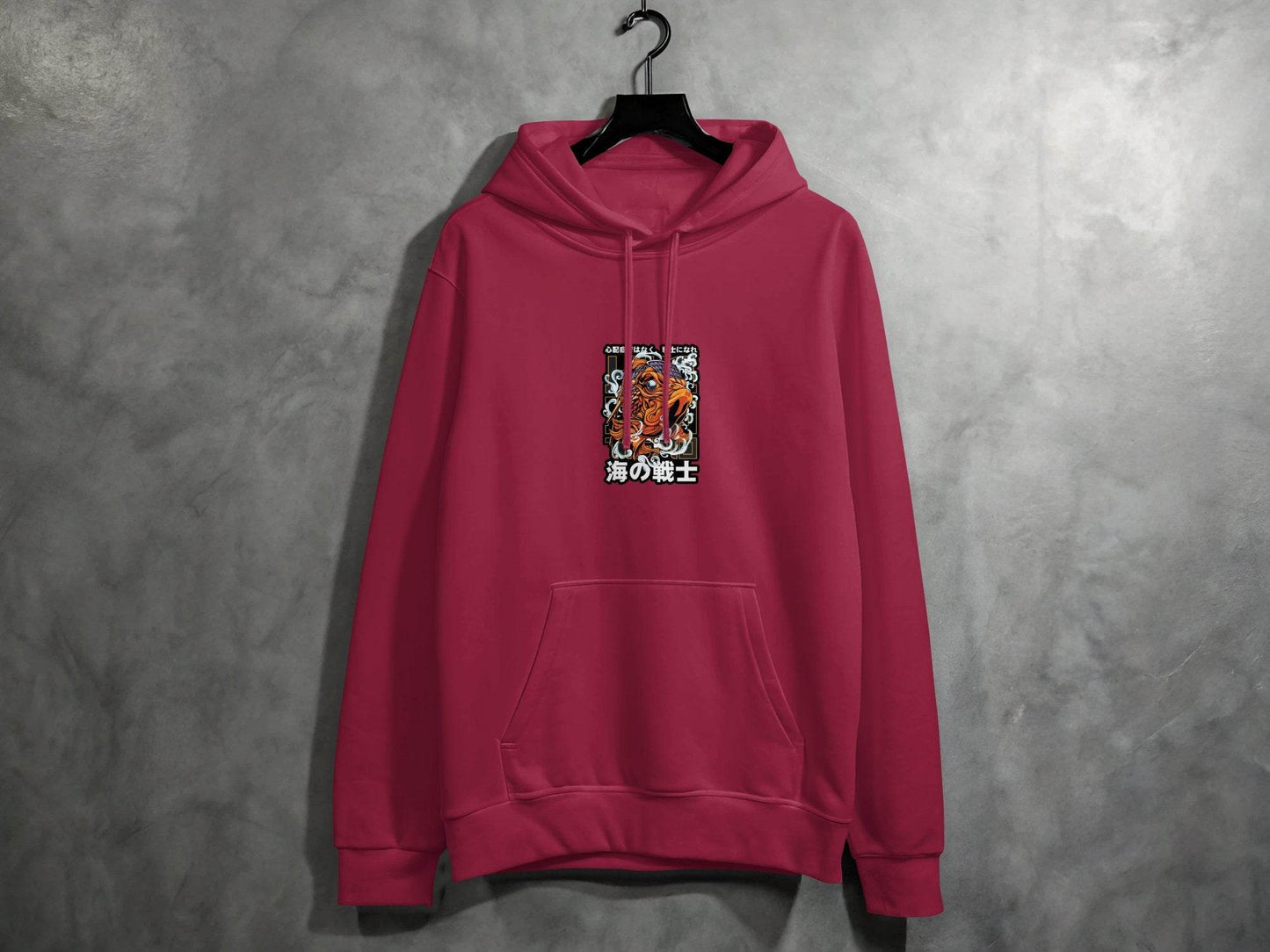 Fish Warrior With Japanese Text Graphic Hoodie - Design & Vybe
