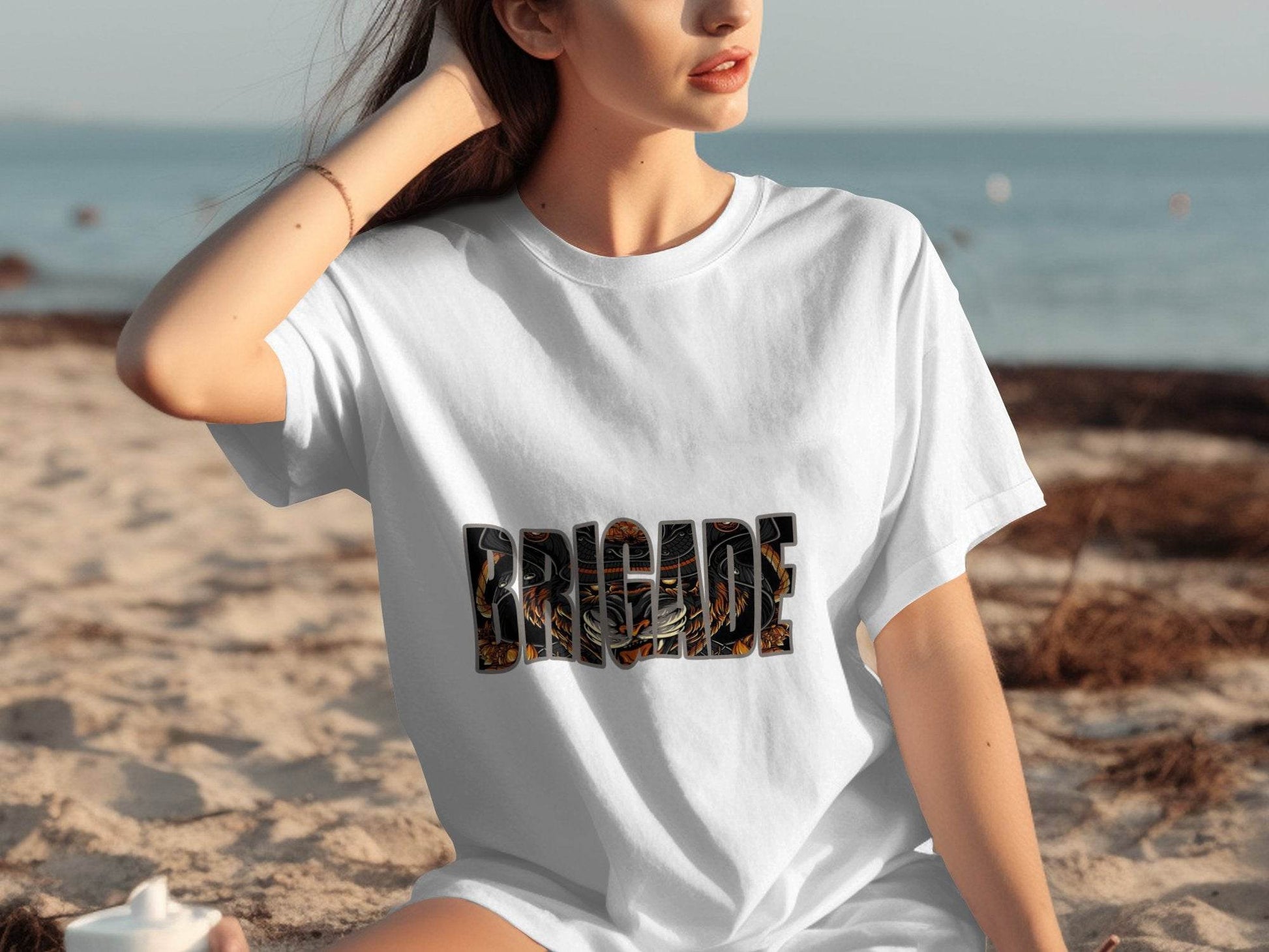 Brigade with Tiger Samurai Illustration Graphic T-Shirt - Design & Vybe