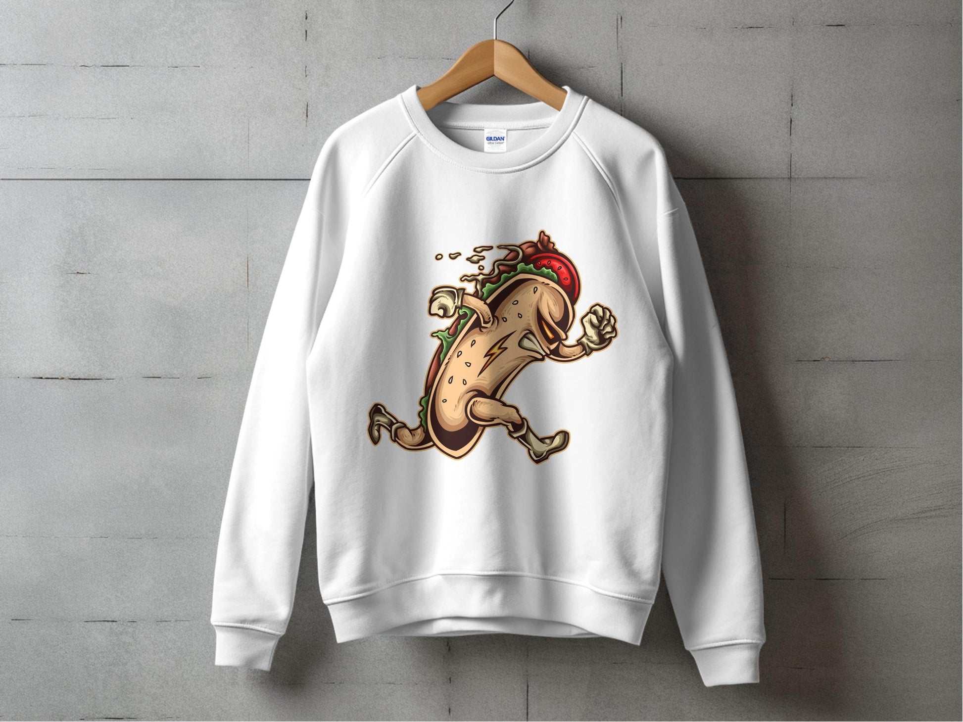 Hot Dog Running Taco Graphic Sweater - Design & Vybe
