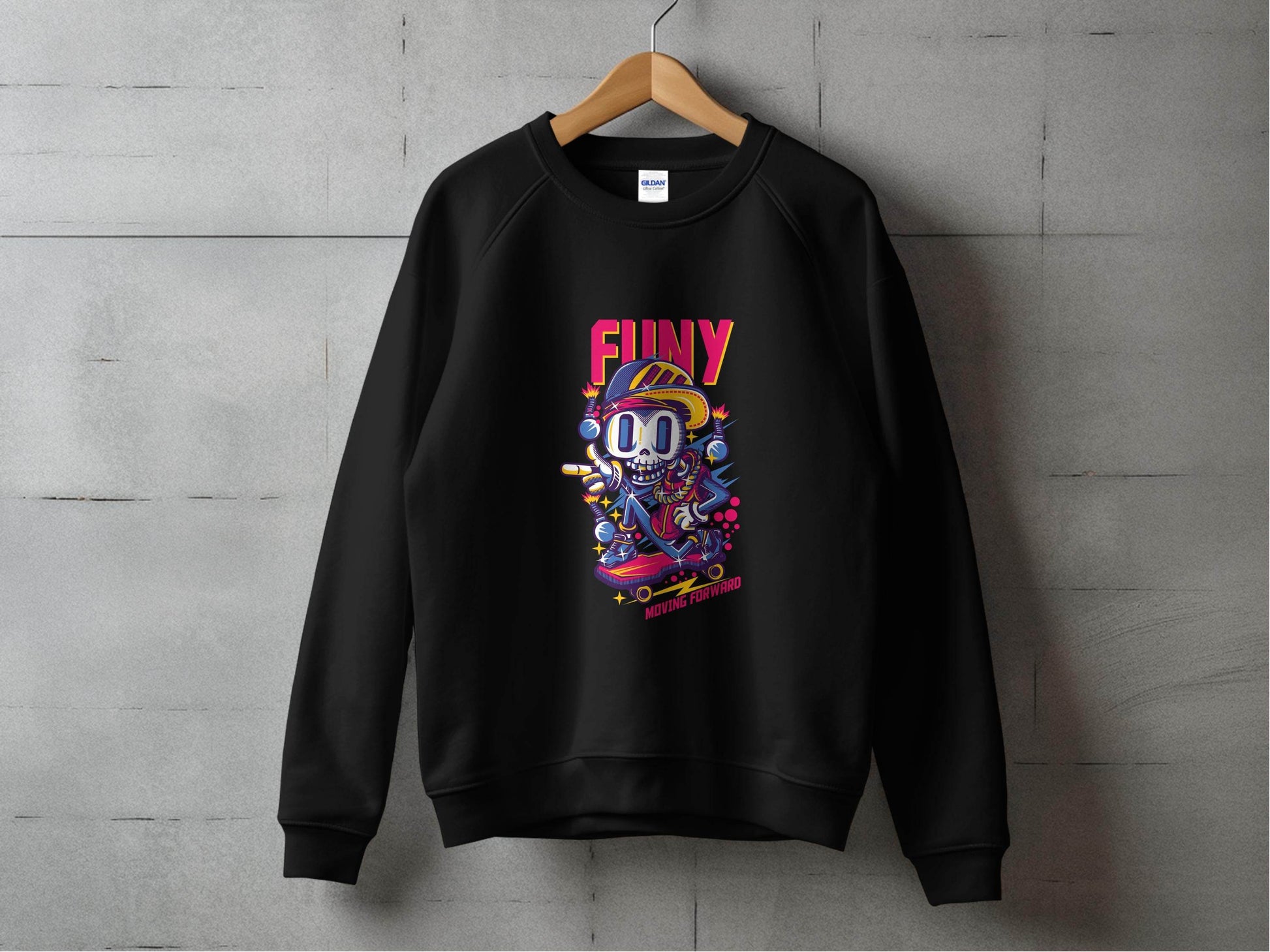 Funny Skull With Bomb On Skateboard Moving Forward Hoodie - Design & Vybe