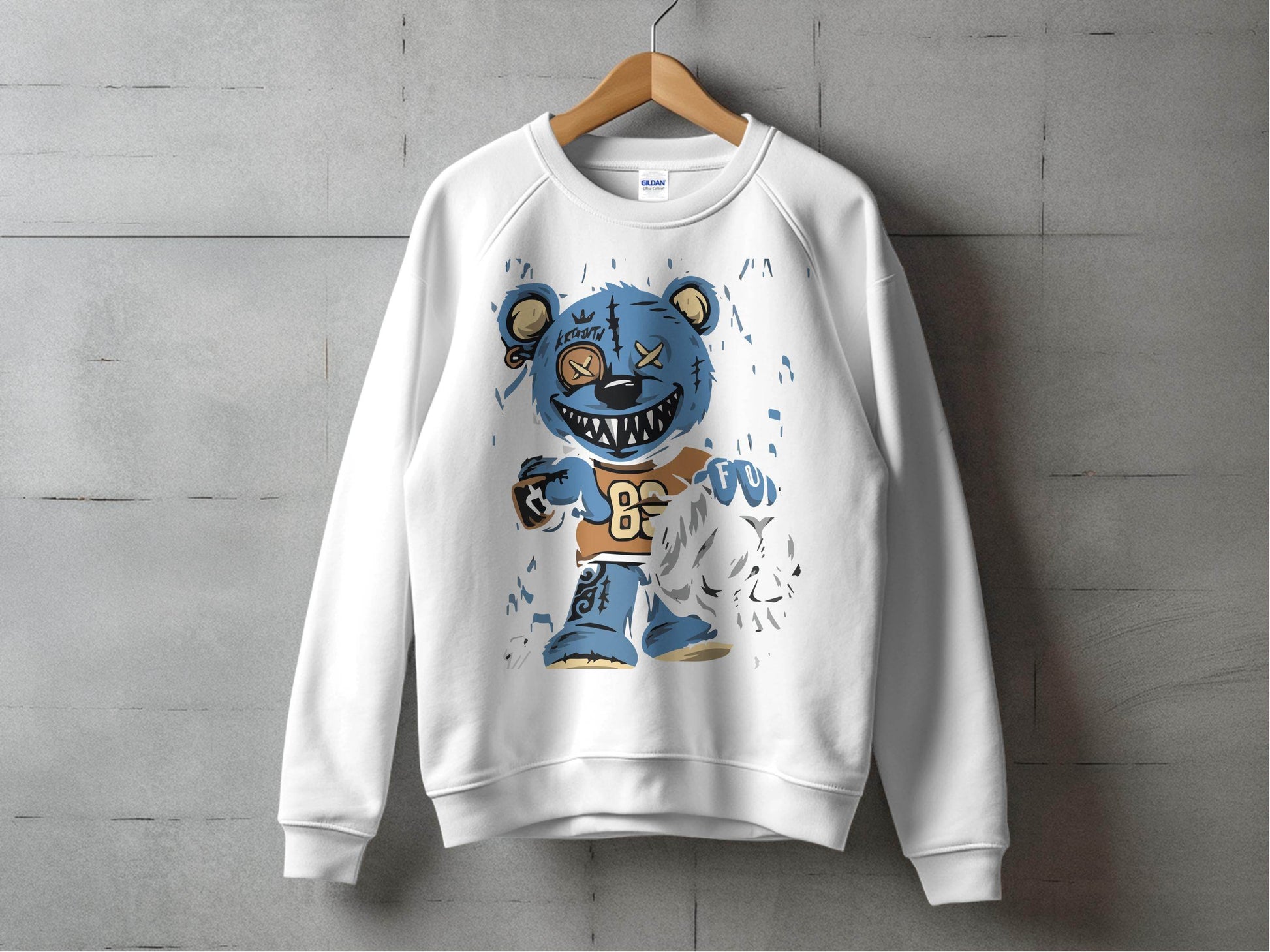 Funky Cartoon Bear Graphic Sweater - Design & Vybe