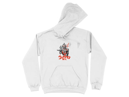 Ultraman Printed White Long Sleeve Hoodie product